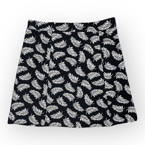 H&M Feather Print Stretch Skirt - Black with White Feather - Picture 1 of 9
